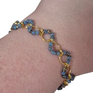 Handcrafted Chainmaille And Glass Bead Bracelet 7"+ 1" Extender